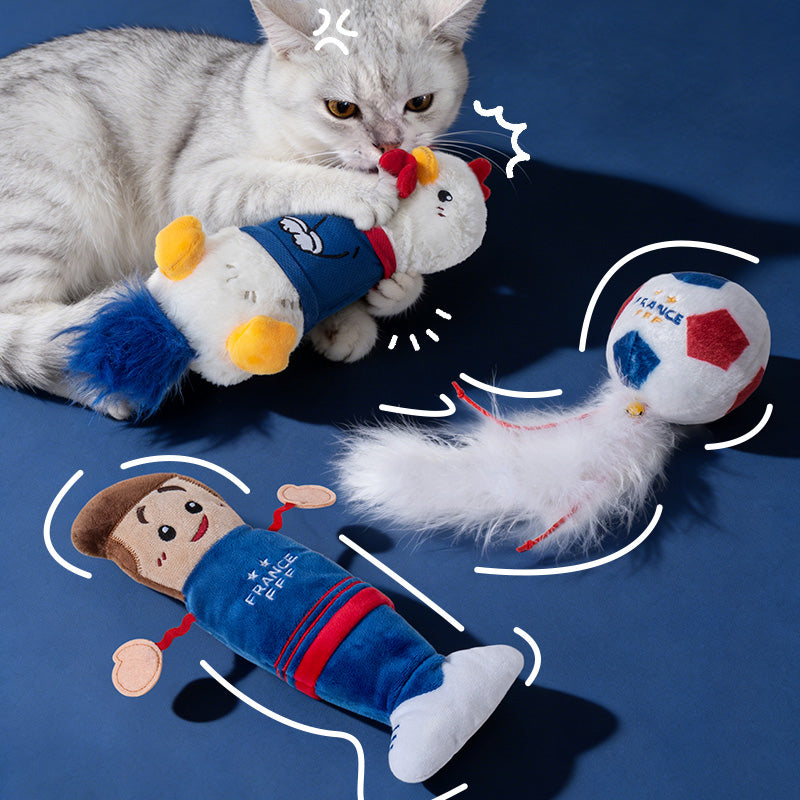 France FFF Pet Cat Soccer Ball Toy